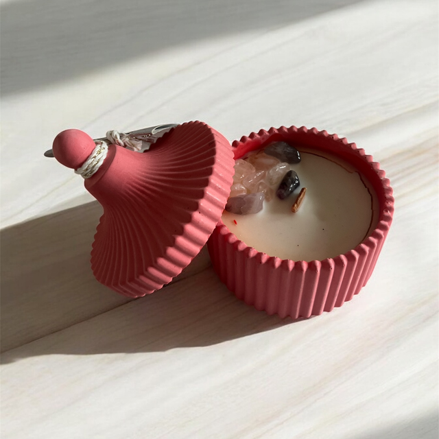 Bougie Jesmonite Parfumée - Fruits rouges 