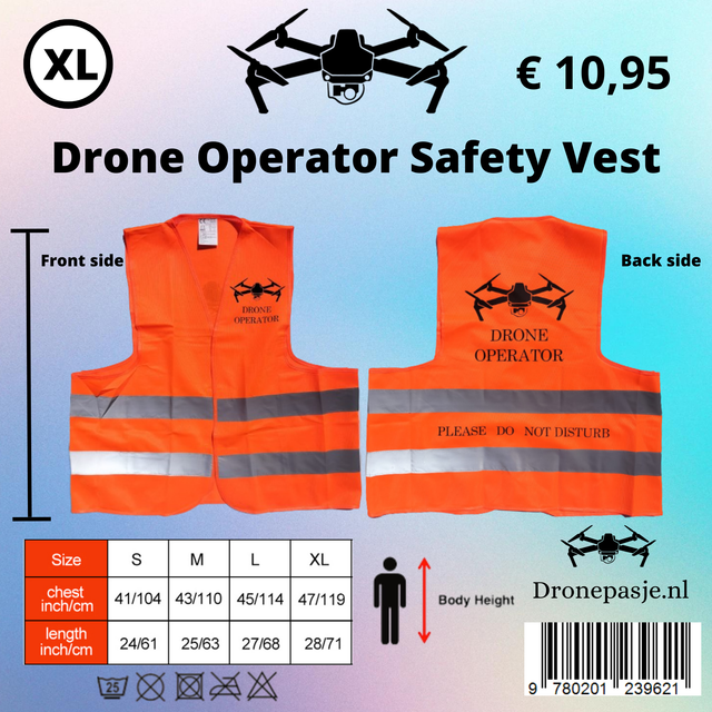 Drone veiligheids vestje orange