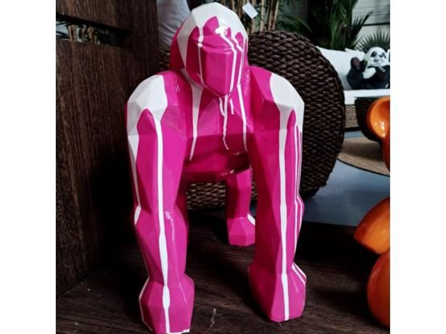 SCUPTURE GORILLE ORIGAMI EN RESINE H 50CM
ROSE ET BLANC