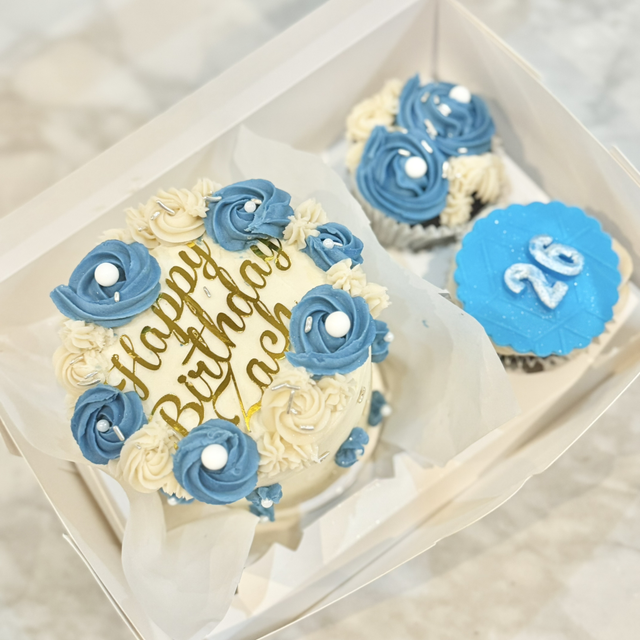 Blue Baby Bento Cake & Cupcakes