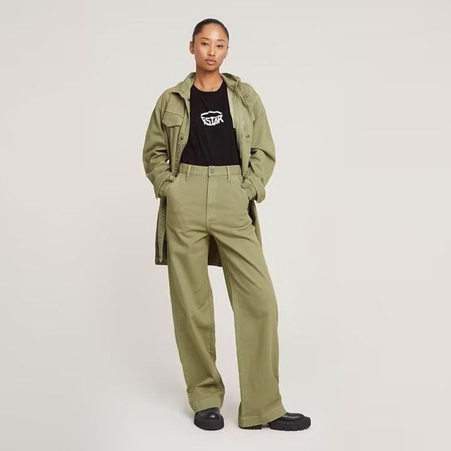 Top corto G-STAR da donna in cotone organico- con logo centrale-