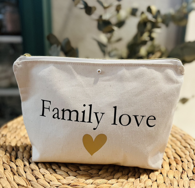 Pochette à fermeture dorée &quot;Family love&quot;