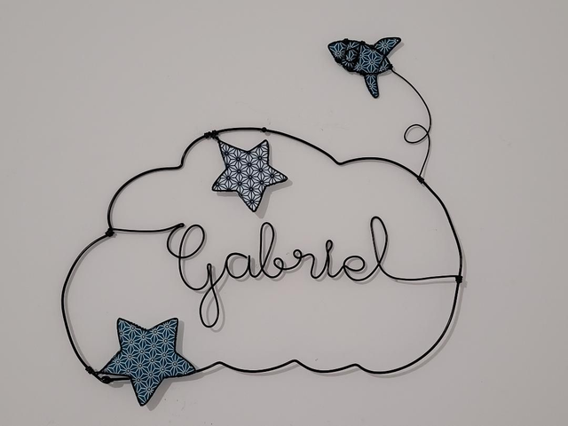 PR2 Prénom nuage  Fusée et étoiles - 