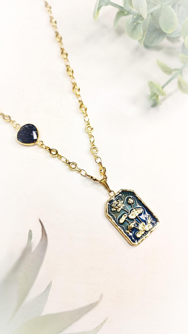 Collier VANAH - Bleu Nuit - Pierre de Nuit