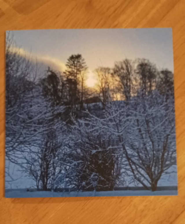 Sunrise after the snow greetings card