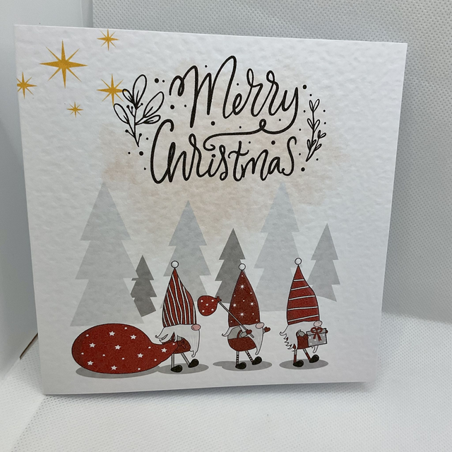 Personalised Christmas card. Cute Santa design.