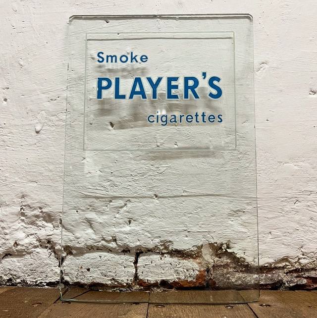 A 20th Century Player’s Cigarettes Tobacconists Glass Advertising Panel 