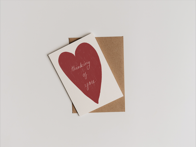 "Thinking Of You" Heart Card