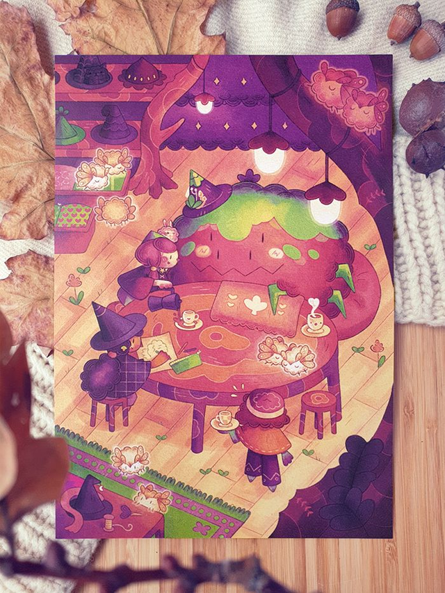 Illustration A4 « Une journée dans l'atelier enchanté »
