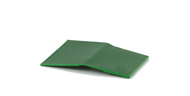 Porte-Cartes MADO Vert Pomme avec doublure tissu japonais motif origami