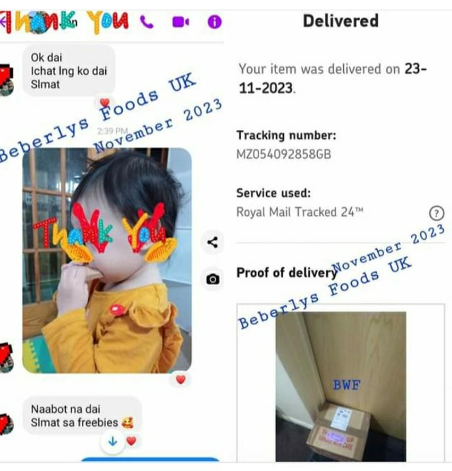 From customer: Mrs Jen S (Southampton- November 2023)