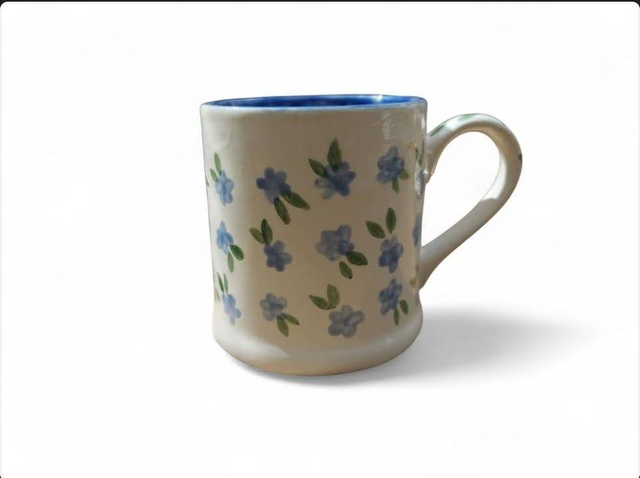 Blue Floral Ceramic Mug