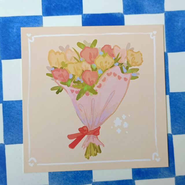 bouquet - square print