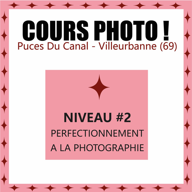 Cours de Photographie Niveau 2 - PERFECTIONNEMENT A LA PHOTOGRAPHIE aux Puces du Canal à Villeurbanne (69)