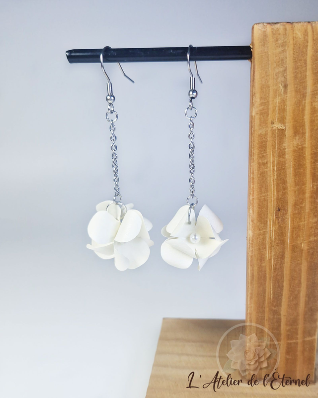 Boucles d'oreilles Hortensia chain