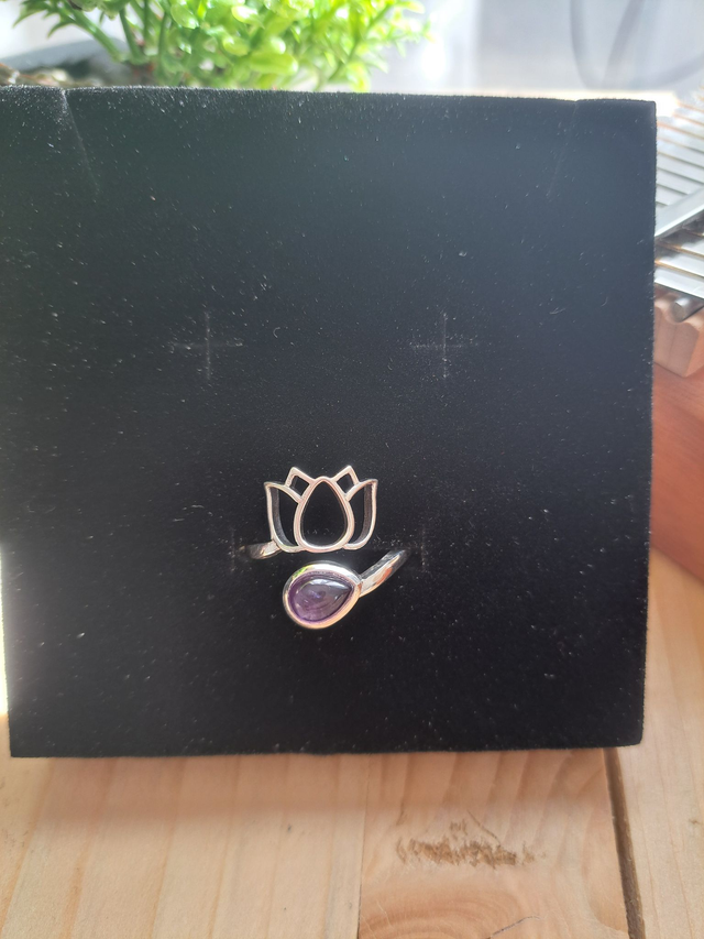 Bague argent 925 réglable Améthyste