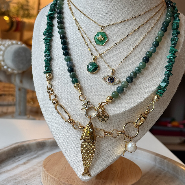 STELLA Moosachat Kugelperlen 6mm