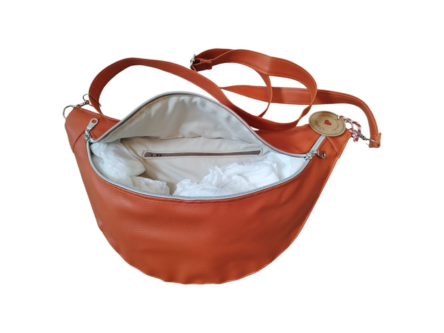 Sac banane en simili cuir orange