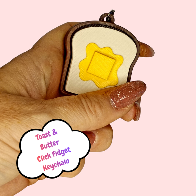 Toast &amp; Butter Click Fidget Keychain 