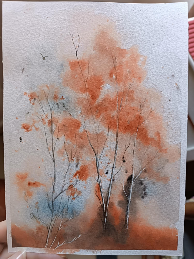Tableau Aquarelle automne 1 21/15 cm