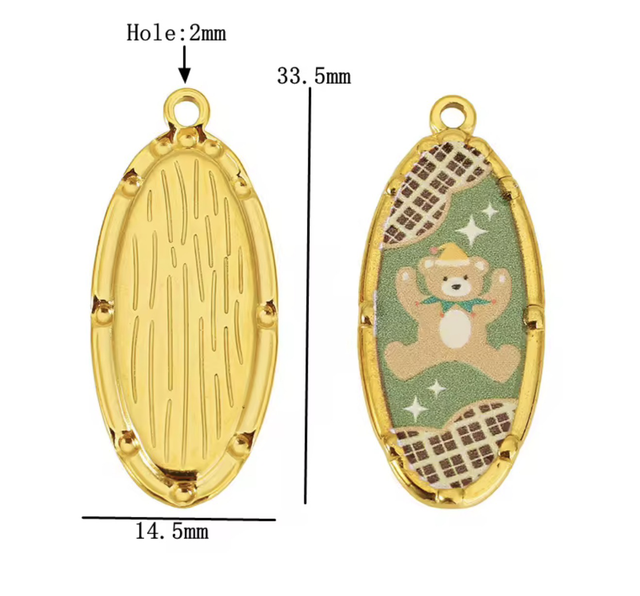 Charm cammeo ovale happy Teddy 