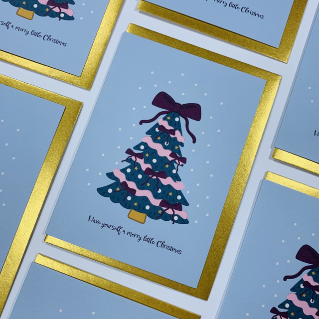 Bow Tree Christmas Card 