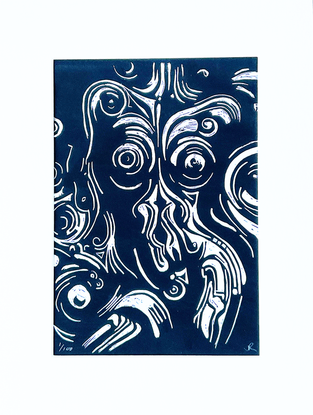 Nude Swirl (Original Limited Edition. Lino Print)