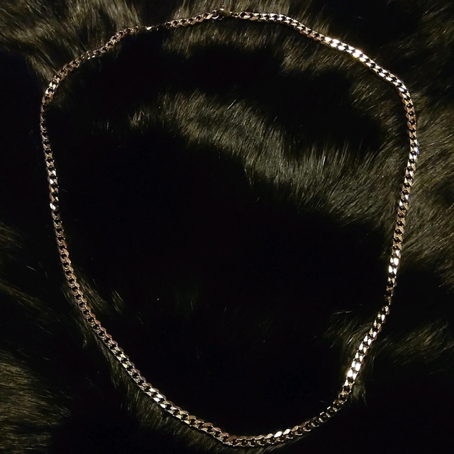 Collier mixte maille cubaine en acier inoxydable argent