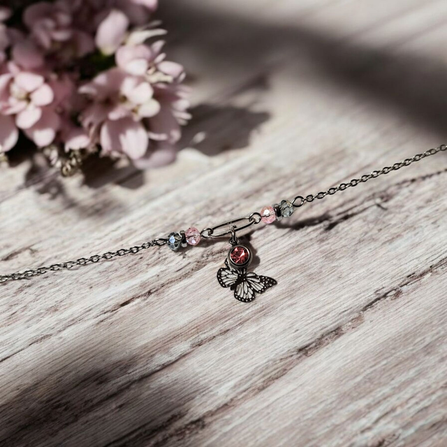 Bracelet acier inoxydable et strass rose et argenté