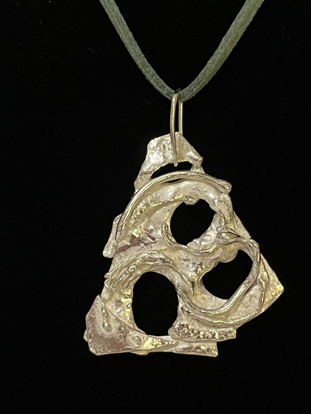 Fused Sterling Silver Openwork Sculptural Pendant