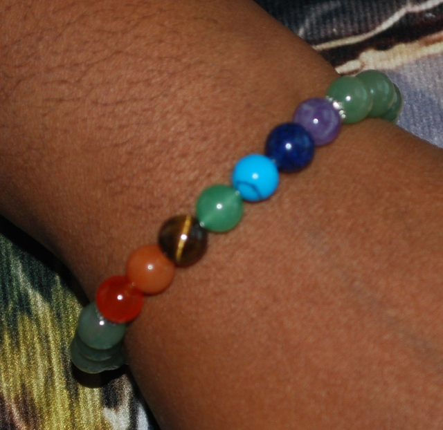 Bracelet 7 chakras et aventurine verte