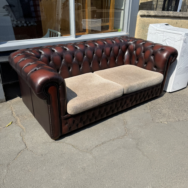 A Pair Of Oxblood Leather Chesterfields (£285 each)