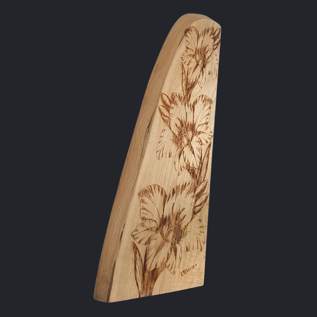 &quot;Delphiniums&quot; - Wood Art Engraving