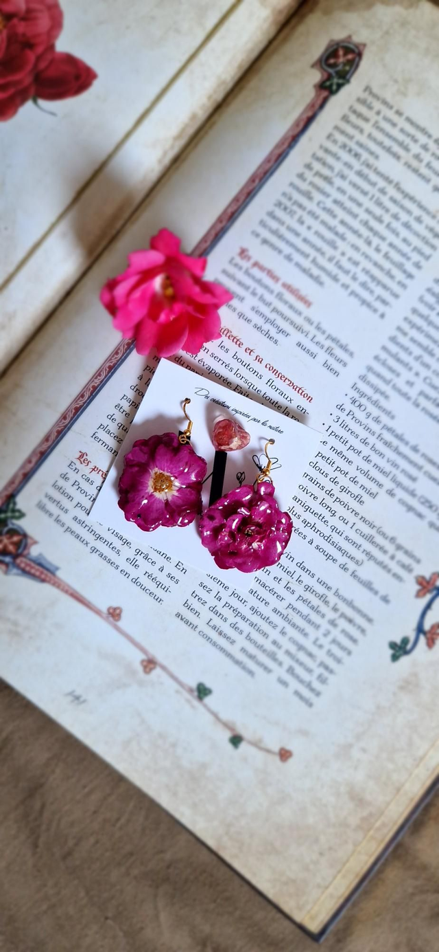 Boucles oreilles roses