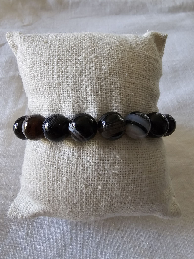 bracelet agate noir 10MM