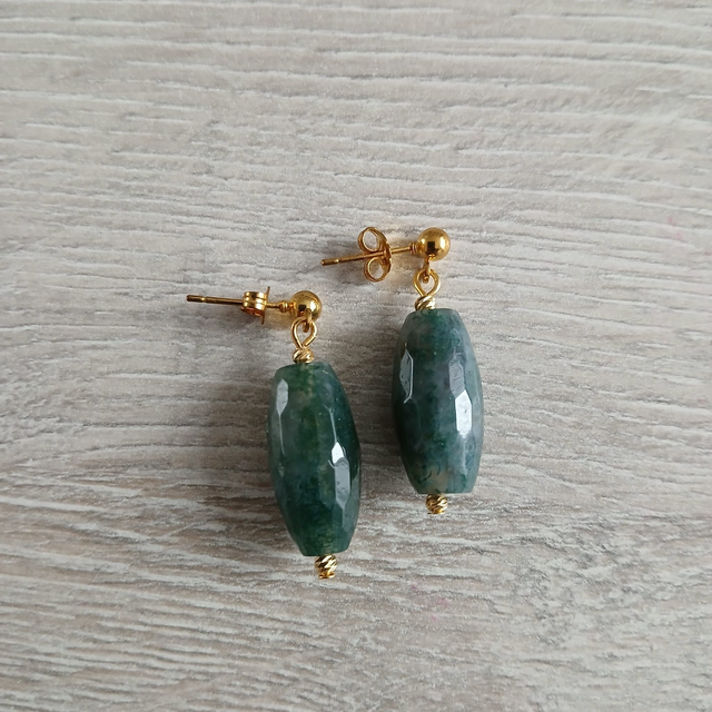 Dames oorbellen Mosagaat – goudkleurig RVS (1.331)