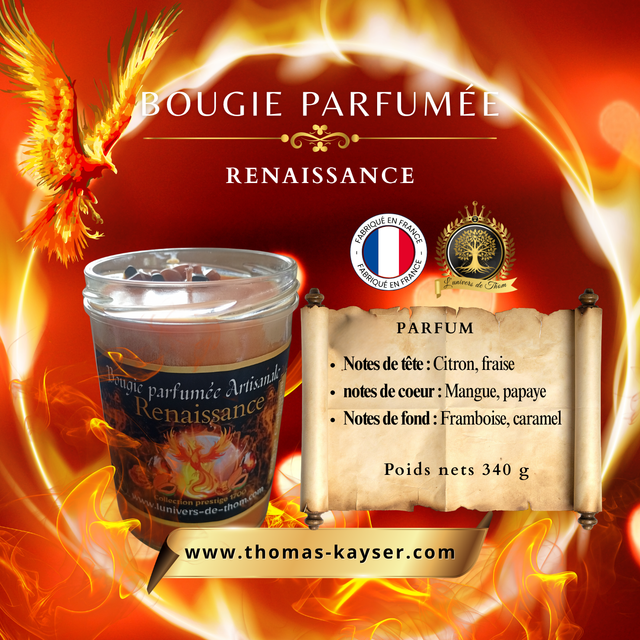 Bougie Parfumée Artisanale « Renaissance » 340 g