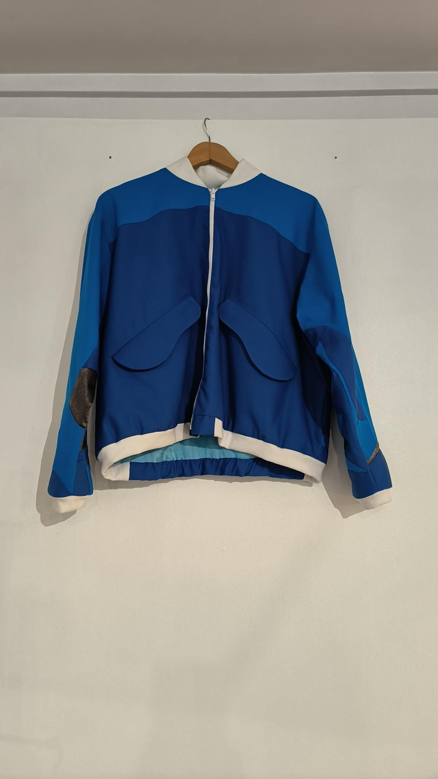 Veste bleu de travail - Léopard rose