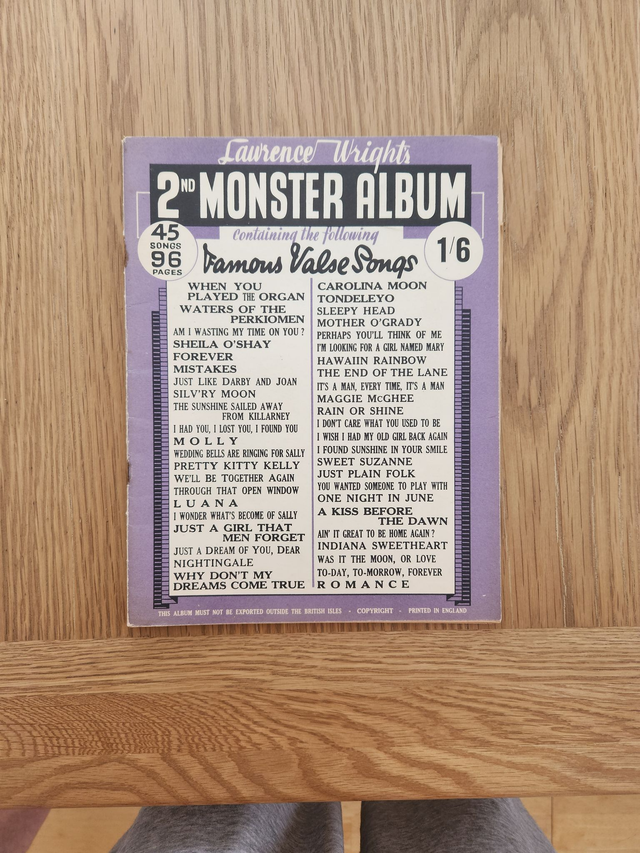 Lawrence Wright's 2nd Monster Album Famous Valse Songs Sheet Music