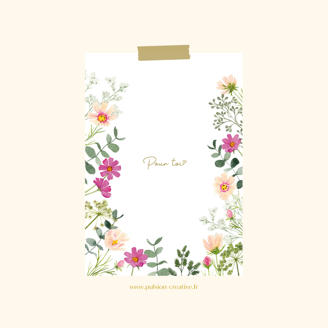 Carte postale aquarelle - Pour toi