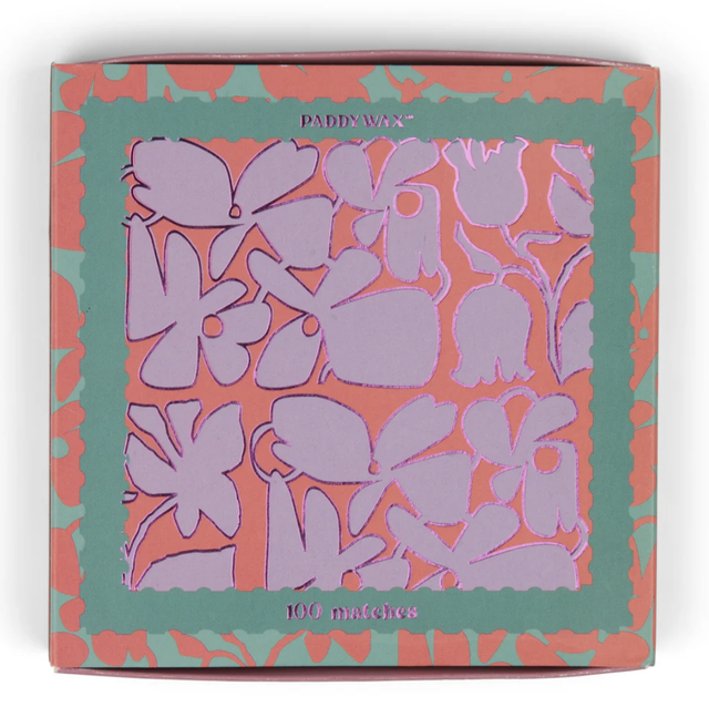 Jumbo Boxed Matches, Abstract Floral with 100 Matches