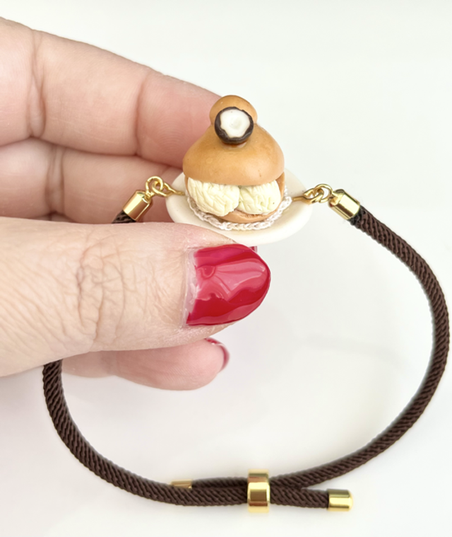 Bracciale Brioche con Gelato al Cocco - Gioielli Artigianali Siciliani