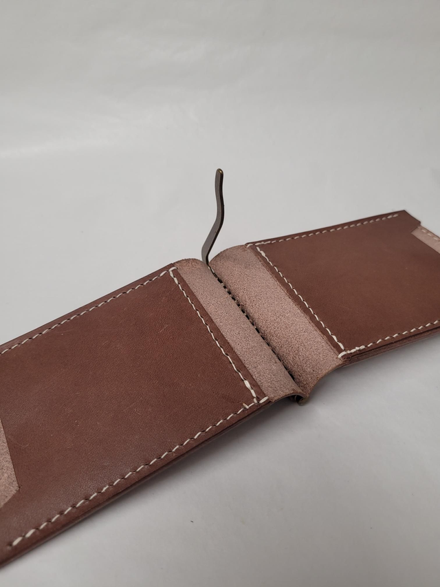 Bifold Leather Card Holder With Money Clip - 4 Card Slots - Raylan - ML-009