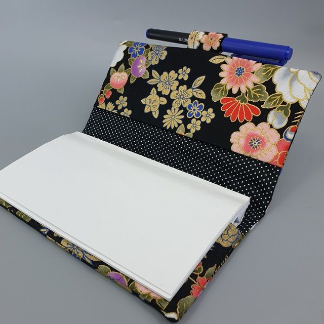 Protège chéquier "Kanako" noir doré