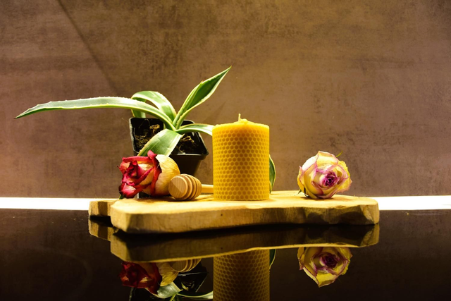 Bougie Ronde nid d'abeille