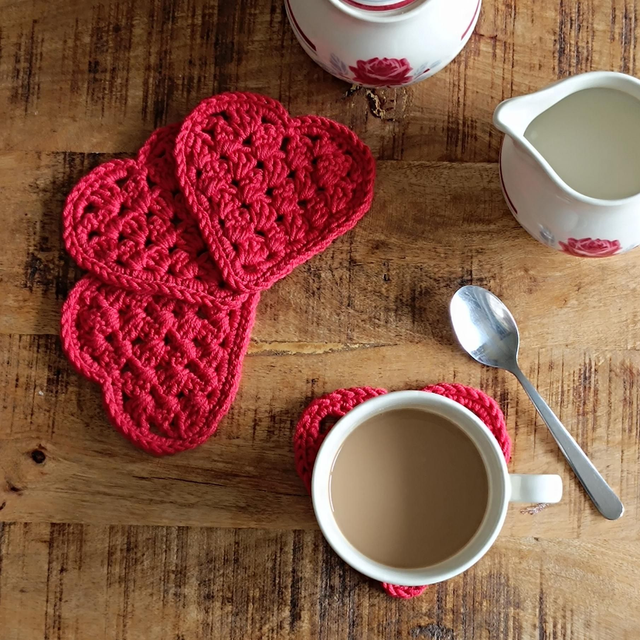Sous-Tasses LOVE en Crochet - Fait Main 