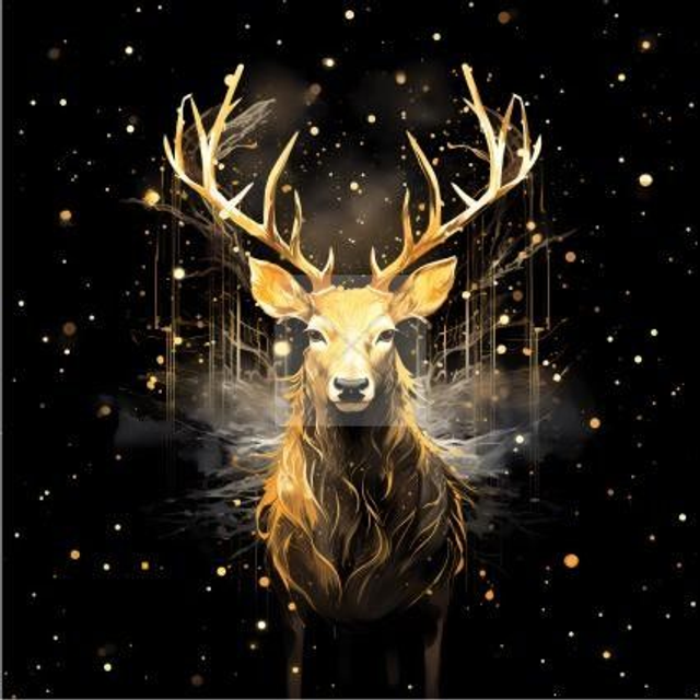 Panneau Cerf en Microfibres - 40x40cm