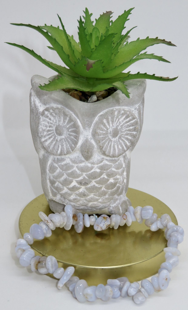 Bracelet baroque en Calcédoine bleue