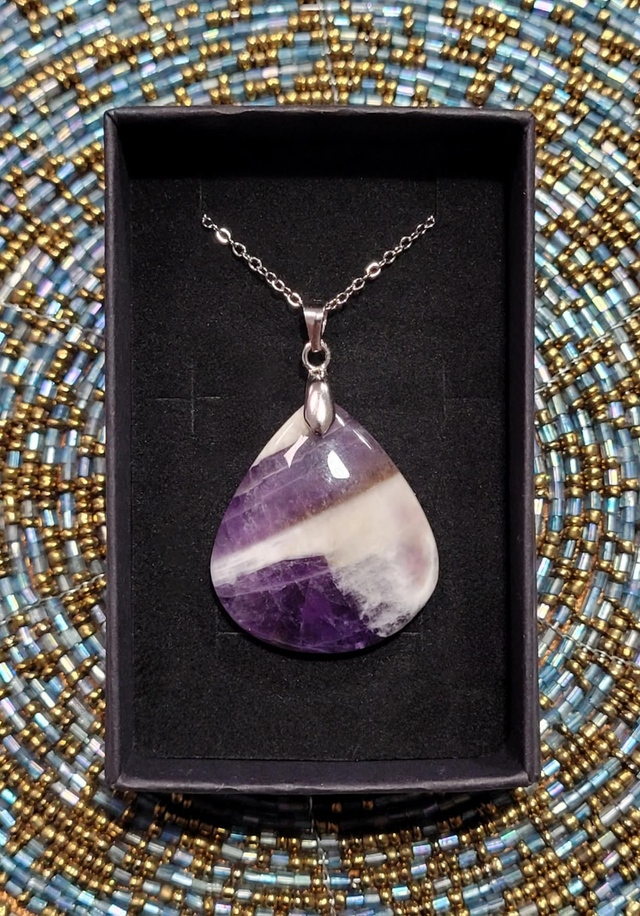 Pendentif Améthyste Chevron 