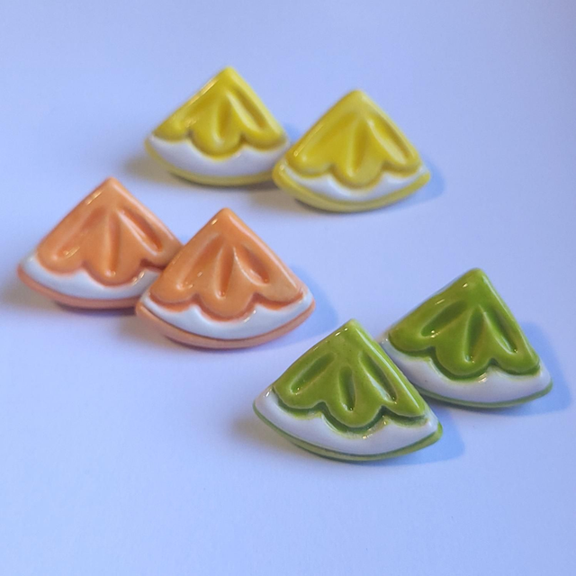 Citrus Slice Stud Earrings